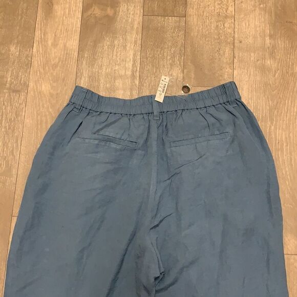 Womens Nwt Madewell Linen Blend Baggy High Rise Cropped Pants - Picture 8 of 8